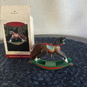 Vintage 1994 Hallmark Keepsake Brown Rocking Horse Ornament